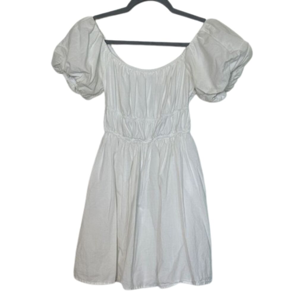 Hollister Milkmaid Skort Dress Womens Small Coquet Lined Puff Sleeve Short White